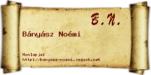 Bányász Noémi névjegykártya